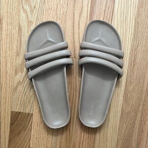 Taupe Slide Sandals